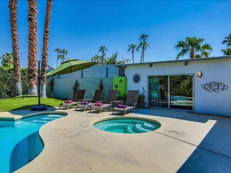 Serene 4 Bed 3 Bath Heated Pool Natural Backyard Heart Of Palm Springs Eksteriør billede